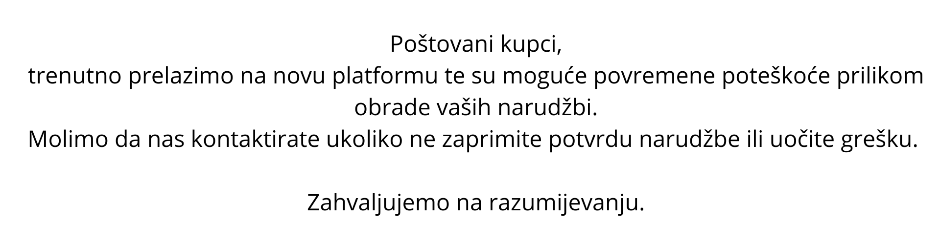 Obavijet kupcima 2026